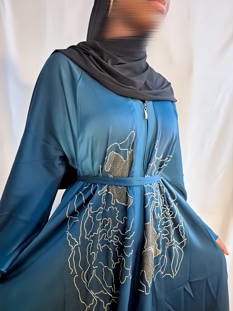 Abaya Vert Emeraude Dalia – Image 3